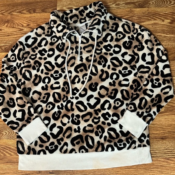 Secret Treasures Tops - Secret Treasures Animal Print Lounge 1/4 Zip